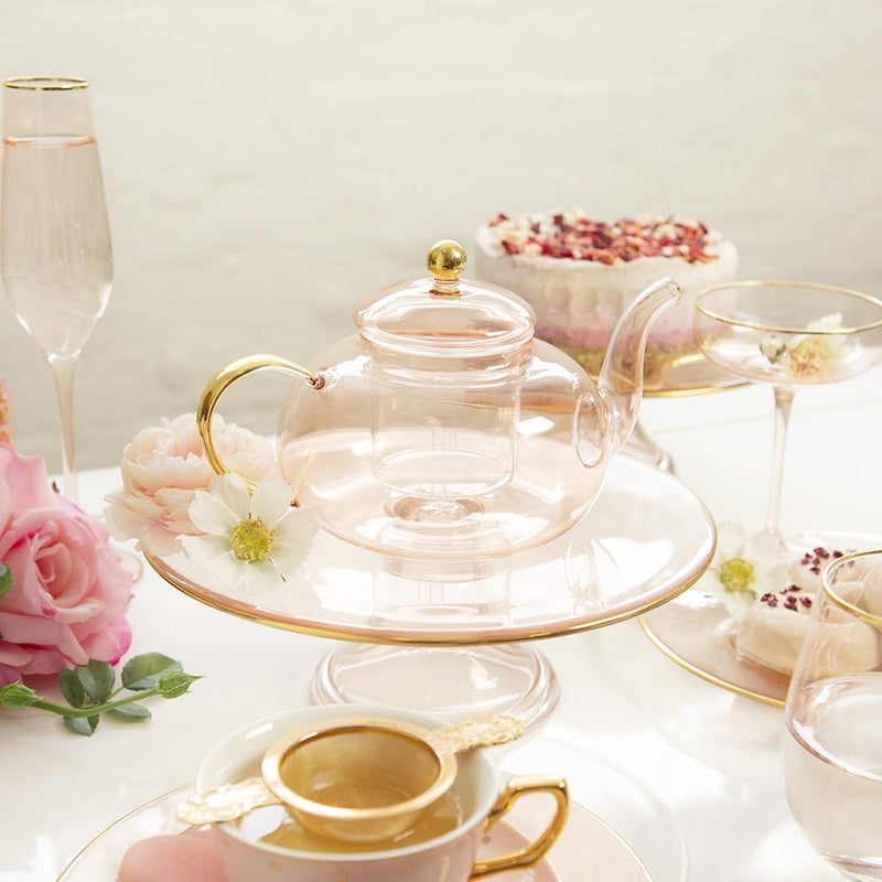 Cristina Re Rose Glass Teapot