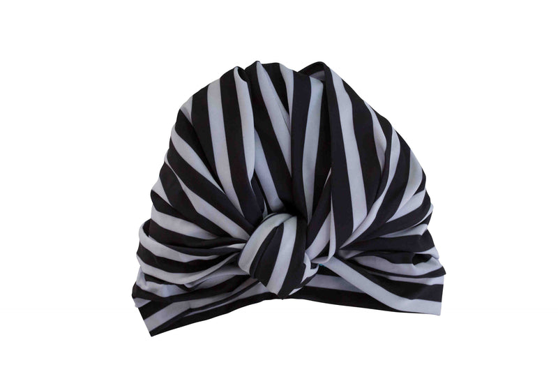 LOUVELLE Dahlia Monochrome Stripe shower cap