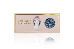 LOUVELLE Chloe Eye Mask in Denim Leopard