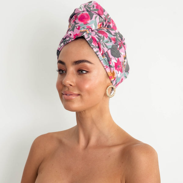 LOUVELLE Riva Hair Towel Wrap Halycon Garden