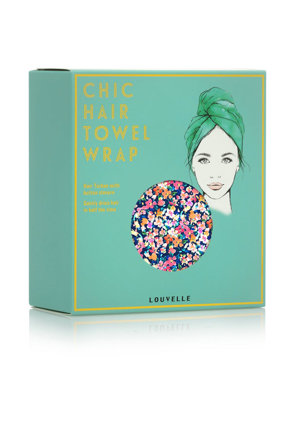 LOUVELLE Riva Hair Towel Wrap Bright Ditsy