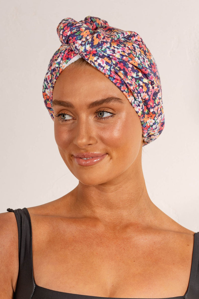 LOUVELLE Riva Hair Towel Wrap Bright Ditsy